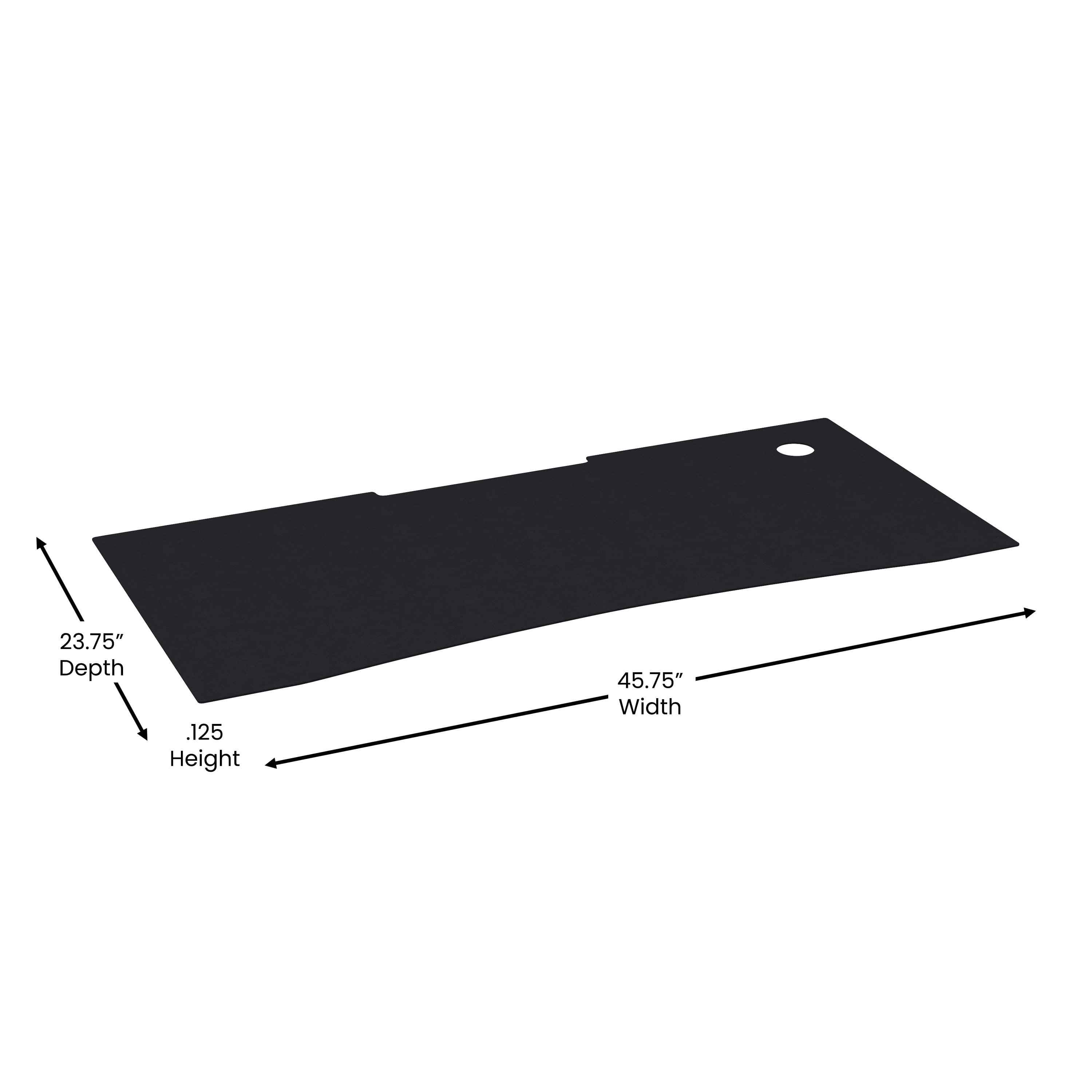 BizChair Black Mega Size Extended Gaming Mouse Pad with Anti-Slip Rubber Base & Micro Weave Top, Large Home Office Desk Mat, 45.75"W x 23.75"D x .125"H
