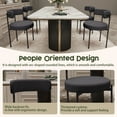 thumbnail image 3 of YEEFY Boucle Dining Chairs Set of 4 Teddy Upholstered Dining Room Chairs Kitchen Chair with Metal Legs Mid Century Modern Chair for Dining Room, Kitchen (Black Frame+Black, 4), 3 of 7