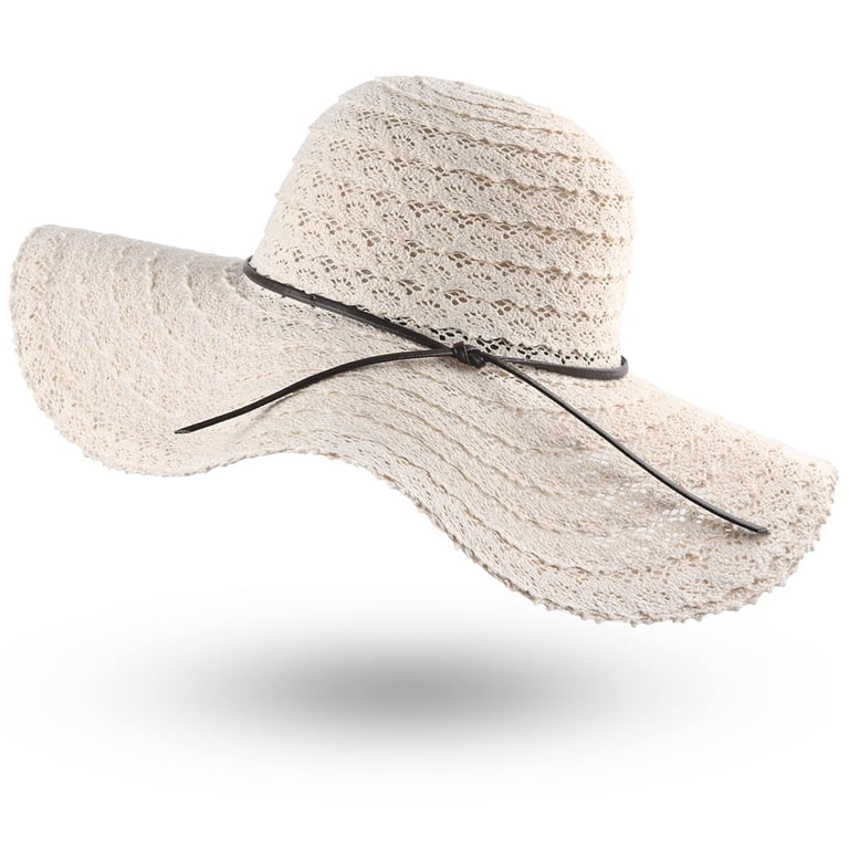 Summer Beach Sun Hats for Women Wide Brim Foldable Floppy  display picture 1