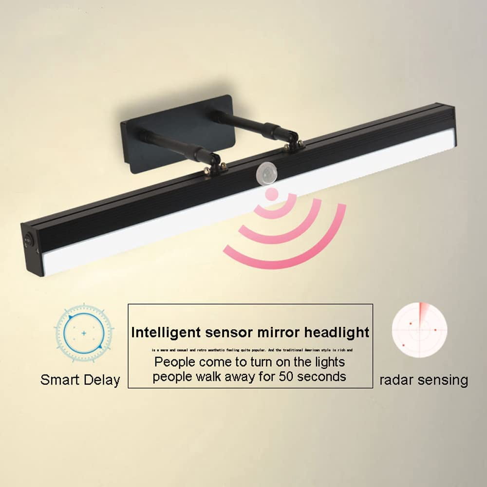 Human Body Induction Vanity Light Adjustable Linear Bathroom Light Fixture, LED Sensor Makeup Wall Sconce, Bath Vanity Wall Lamps with Switch, 4000K Natural White