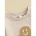 thumbnail image 5 of Baby Girls Boys Sweatshirts Rompers Christmas Clothes Letter Gingerbread Man Embroidered Long Sleeve Fall Bodysuits, 5 of 8