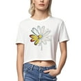 thumbnail image 2 of Busydd T Shirts for Women Casual Short Sleeve Summer Tops for Women Trendy Round Neck Crop Tops for Women Comfy Cotton Graphic Tees S, 2 of 6