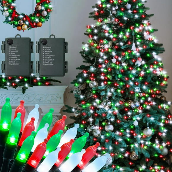 Temporizador de luces navideñas ZAIYW con batería LED de 7 m y 70 unidades