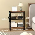 thumbnail image 3 of Narrow End Table with Storage - Rustic Brown Finish - Small Space Solution, 3 of 8