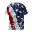 thumbnail image 5 of Virmaxy Womens 4th of July Shirts Independence Day Plus Size V-Neck Short Sleeve T-Shirt Casual Printed Top Short Sleeve V-Neck Top/Shirt Blue-3 Xxl, 5 of 5