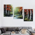 thumbnail image 4 of Ullo0ord  Exter Large Wall Art for Living Room - Nature Wall Art for Bedroom - Modern Red Birch Tree Forest Picture Wall Decor Living Room - Landscape Wall Art Large Artwork for Wall 12x16x3pcs, 4 of 6