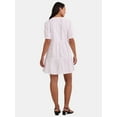 thumbnail image 3 of Time and Tru Women's Short Sleeve Eyelet Dress, Sizes XS-XXXL, 3 of 4