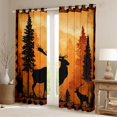thumbnail image 2 of Homewish Animal Deer Black Out Curtains for Teens Boys Girls,Jungle Wildlife Curtains Pack of 2 (42x63 Each),Black Orange Bedroom Curtains,Luxury Bedroom Decor, 2 of 6