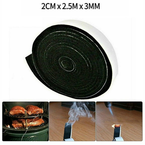 1Roll High Heat Barbecue Smoker Gasket Bbq Door Lid Grill Seal Adhesive Sealing Tape Flame Retardant Sealing Tape For Grill