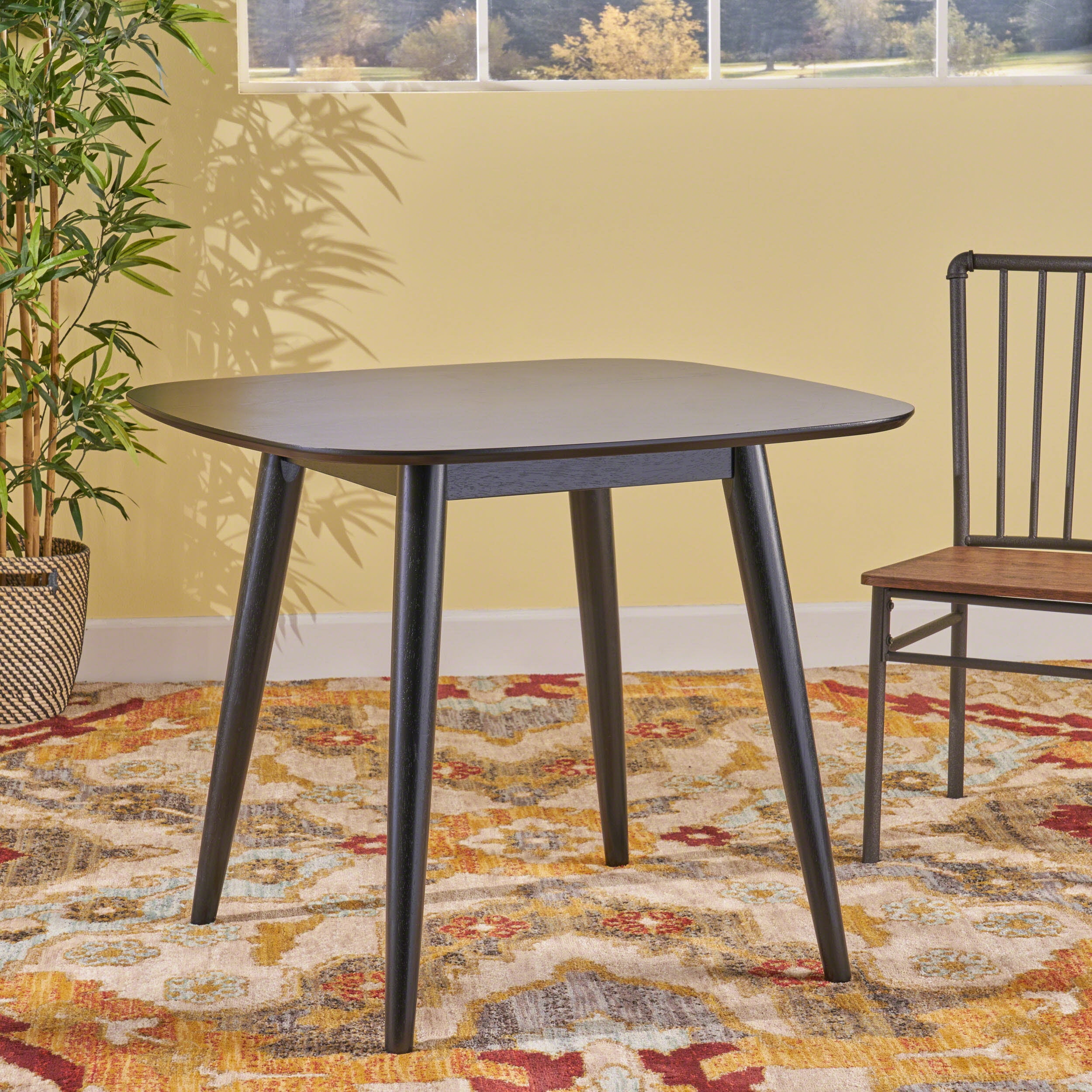 Noble House Jackson Mid Century Modern Square Faux Wood Dining Table