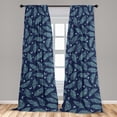 thumbnail image 4 of Ambesonne Feathers Curtains, Bohemian Abstract Themed, Pair of 28"x63", Slate Blue Night Blue, 4 of 5