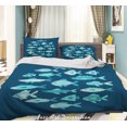 thumbnail image 1 of 3D Cartoon Fish Pattern Quilt Cover Set Ropa de Cama Set Funda Nórdica Fundas de almohada WJ, 1 of 3