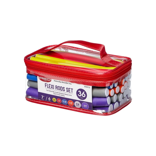 Rodillos de espuma Flexi Rods Red de Kiss Twist, 36 unidades, 7 juegos