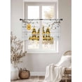 thumbnail image 3 of Yellow Bees Gnomes Sheer Curtains 54 Inch Length 2 Panels for Living Room, Spring Floral Branches Wooden Voile Kitchen Curtain Set, Luxury Privacy Drapes Window Treatment for Bedroom, 3 of 7