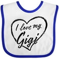 thumbnail image 3 of Inktastic I Love My Gigi in Black Chalk Heart Boys or Girls Baby Bib, 3 of 4