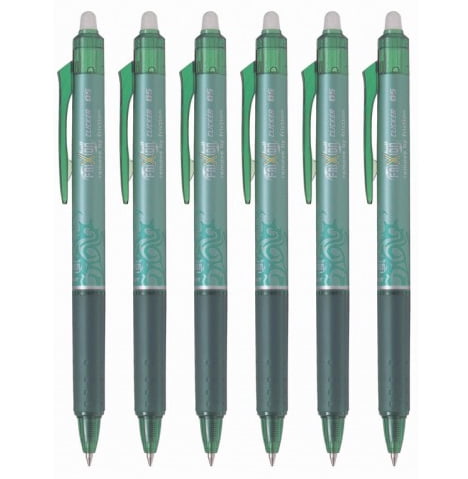 kunst Bitterheid als resultaat Pilot FriXion Ball Clicker Retractable Erasable Gel Pen, Fine Point, 0.7mm,  Green Ink, 6 Count - Walmart.com