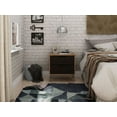 thumbnail image 2 of Manhattan Comfort Rockefeller 2.0 Mid-Century- Modern Nightstand with 2-Drawer in Nature and Textured Grey, 2 of 7