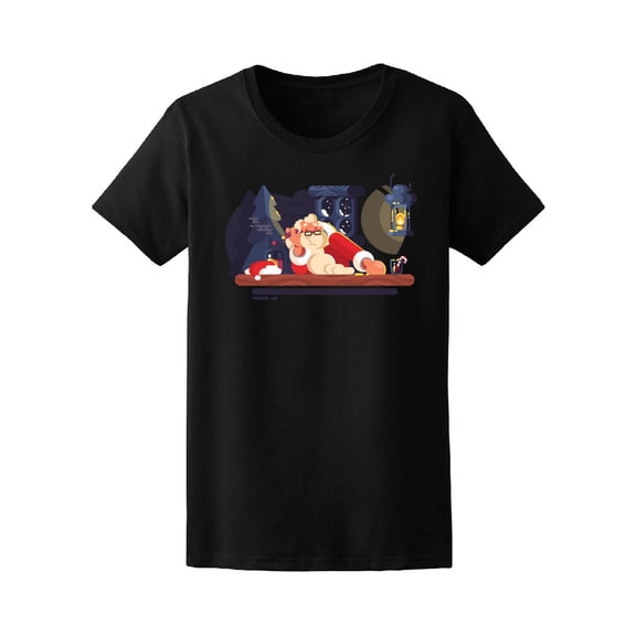 Bad Santa Claus Doodle Tee Women's -Image by Shutterstock