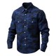 thumbnail image 3 of Ceisia Men's Loose Fit Vintage Deep Sea Camouflage Print Long Sleeve Cotton Shirt Dark Blue XXXL Gifts, 3 of 3