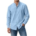 thumbnail image 2 of Kezqiaxn White Button Down Shirt Men Summer Long Sleeve Business Dress Shirt Plus Size Fashion Men's Clothing, 2 of 8