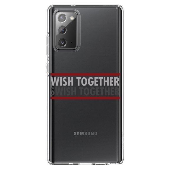 DistinctInk Clear Shockproof Hybrid Case for Galaxy Note 20 ULTRA (6.9" Screen) - TPU Bumper Acrylic Back Tempered Glass Screen Protector - Wish Together Swish Together Basketball