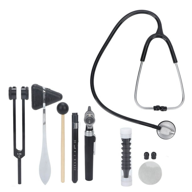 Equipo de diagnóstico para estudiantes de medicina, equipo de diagnóstico médico, otoscopio, kit de percusión para reflejos, kit de iniciación para enfermera técnica, uso conveniente