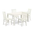 thumbnail image 6 of East West Furniture Capri 5-piece Wood Dining Set with Solid Tabletop in White, 6 of 10