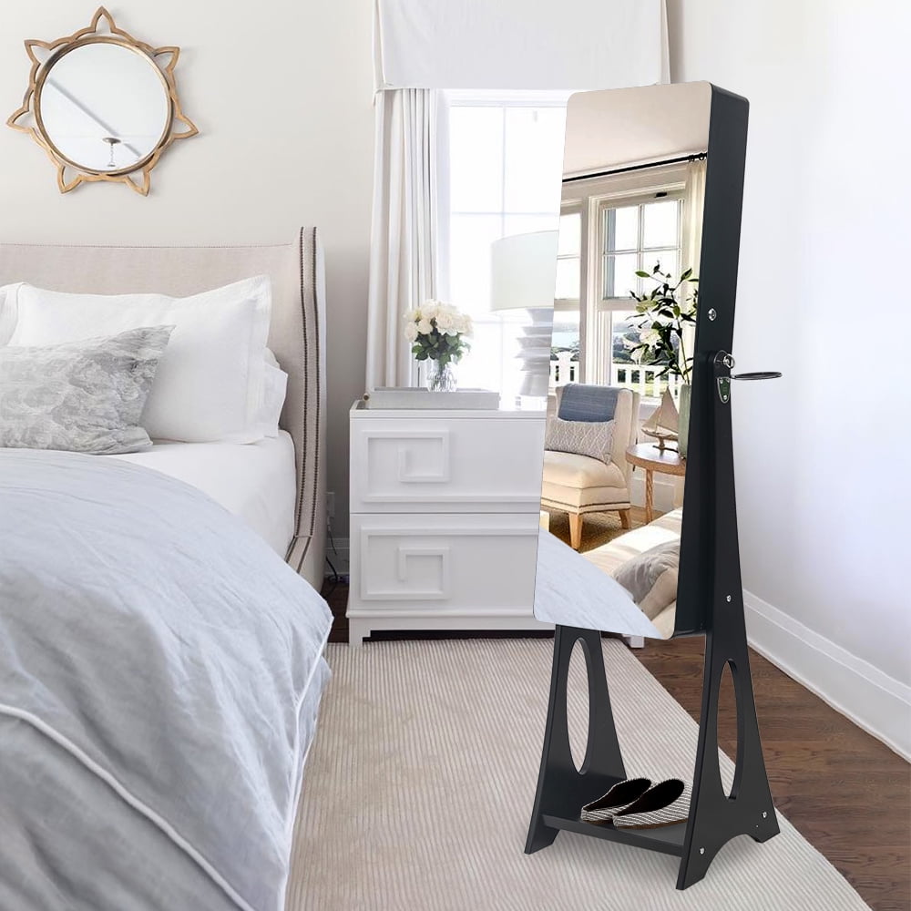 Kepooman 2-Layer LED Mirror Cabinets, Full Mirror Wall Mounted Cabinets, Brush Holders with Inner Mirror, 6 Drawers