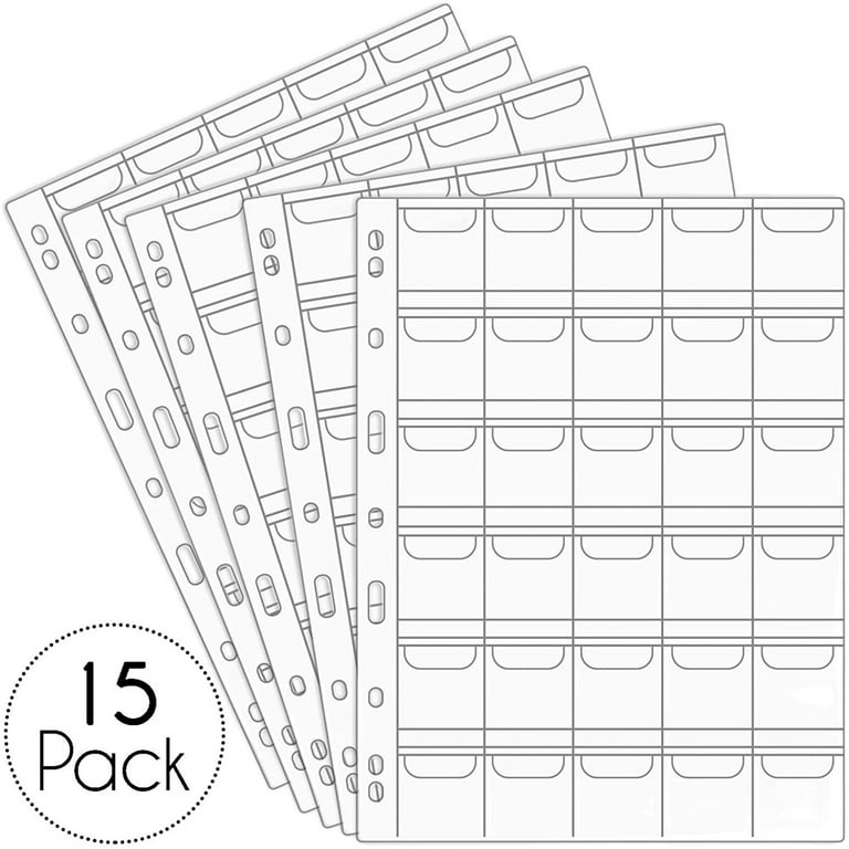 20 Sheets Stamp Pages for Stamp Album Binder 1/2/3/4 Pockets Stamp