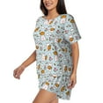 thumbnail image 2 of Qekee Carrot Rabbit Women's Pajama Set Short Sleeve Sleepwear Summer Home Wear with Pockets Soft Short Sleeve Shirt - Carrot Rabbit, 2 of 9