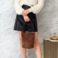 thumbnail image 2 of MDUKONU Suede Bags for Women Bucket Shoulder Bag Retro Slouchy Work Bag Top-handle Small Tote Handbag, 2 of 4