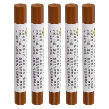 Furniture Repair Crayons Wax Filler Stick, Touch Up Pen Markers, Thai Teak Brown 5 Pack