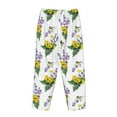 thumbnail image 5 of Naloa Lavender Flowers Print Women’s Ultra-Soft Comfy Pajama Lounge Pants with Pockets & Drawstring, 5 of 8