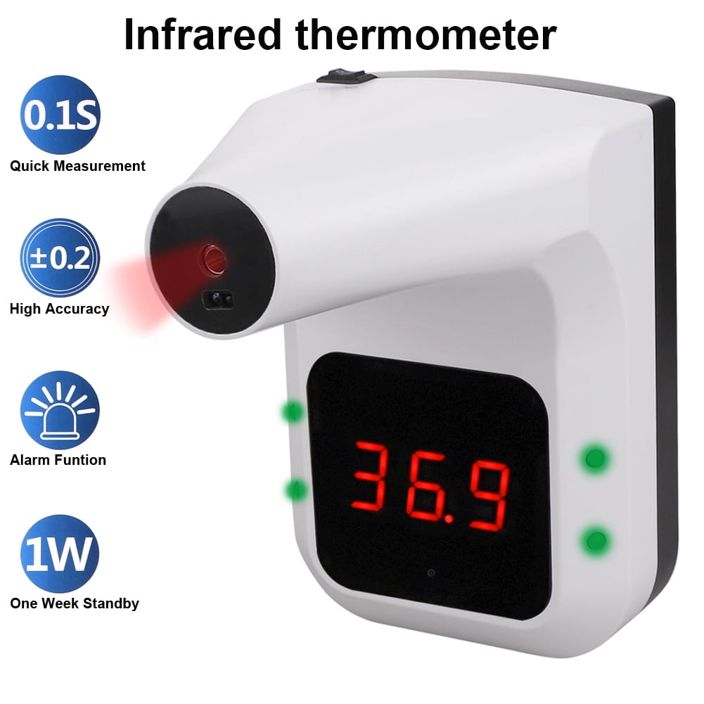 Non-Contact Wall-Mounted Digital Infrared Forehead Thermometer with Fever Alarm
