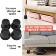 thumbnail image 2 of 6Pack Furniture Risers Black Bed Risers 2.3 Inch,Bed Lifts Risers for Sofa,Couch,Desk,Extenders Sup, 2 of 5