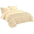 thumbnail image 5 of Duvet Cover 3 Piece Set Half-Ruffle (1 Duvet Cover & 2 Pillowcases) 100% Egyptian Cotton Quilt Cover with Zipper, 400TC Luxury Covers for Comforter & Blanket - Ivory Solid, King Size., 5 of 9