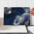 thumbnail image 2 of Universe Cutting Board, Nebula and Planet Cosmic Galactic Outer Space Night Sky Starry Fantasy, Decorative Tempered Glass Cutting and Serving Board, Small Size, Navy Blue White Coral, by Ambesonne, 2 of 5