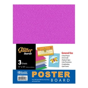 BAZIC Poster Board Glitter Color 11" X 14", For Crafting (3/Pack), 1-Pack