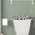 thumbnail image 2 of Renewold Cow Print Toilet Tank Lid Cover for Bathroom Decor, Washable Stretchable Dust Cover for Toilets Tanks, Fits Most Standard Toilets Tanks, Black & White, 2 of 6