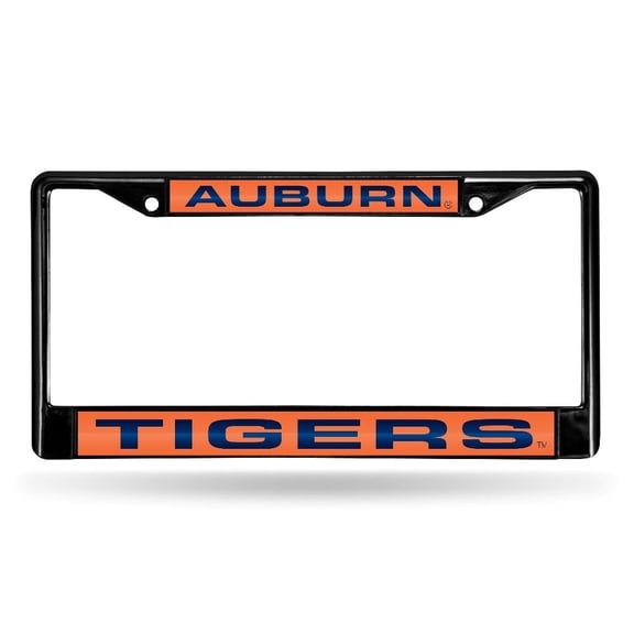 Auburn-Tiger's Black Metal License Plate Frame Holder