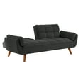 thumbnail image 4 of Modern Linen Convertible Sofa, Industrial Style Sofa Bed with Adjustable Backrest, Armrest, Wooden Frame, Upholstered Sofa Couch for Living Room,Apartment,Christmas, Dark Gray, 4 of 7