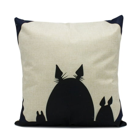 - Fennco Styles Chic and Fun Cartoon Totoro Decorative Linen Cotton Throw Pillow Case 17