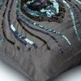 thumbnail image 2 of Sofa Cushion Cover, Silver Shams, Sequins Peacock Feather Pillow Shams, 24x24 inch (60x60 cm) Pillow Sham, Square Silk Shams, Art Deco Pillow Shams, Birds Pattern - Peacock Feather, 2 of 3