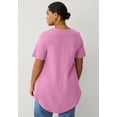 thumbnail image 2 of Ellos Plus Size Cotton Jersey Slub V-Neck Inverted Pleat Tunic With Curved Hem, 2 of 4