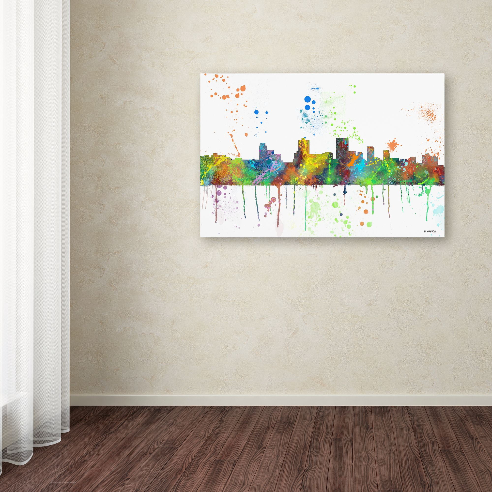 Trademark Fine Art "Springfield Illinois Skyline Mclr-1" Canvas Art by Marlene Watson