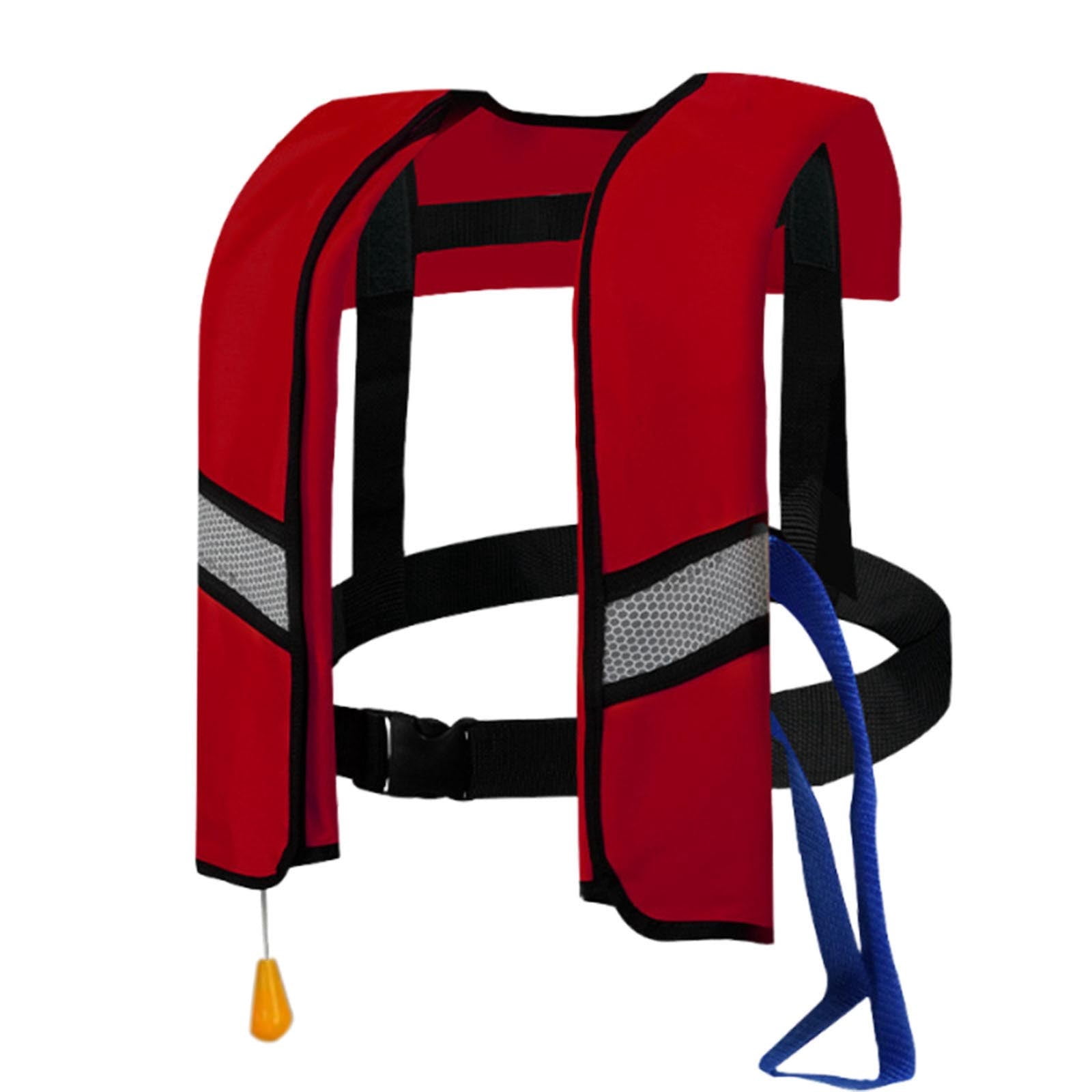Inflatable Life Jacket, Manual Air Expandable Fishing Vest with Reflective Strips & Adjustable Straps, Compact Outdoor Safety Gear for Boating Kayaking