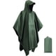 thumbnail image 2 of Ponchos de lluvia Prolriy para adultos, poncho de lluvia portátil con capucha para senderismo, camping, pesca, color verde militar, talla única, 2 of 3