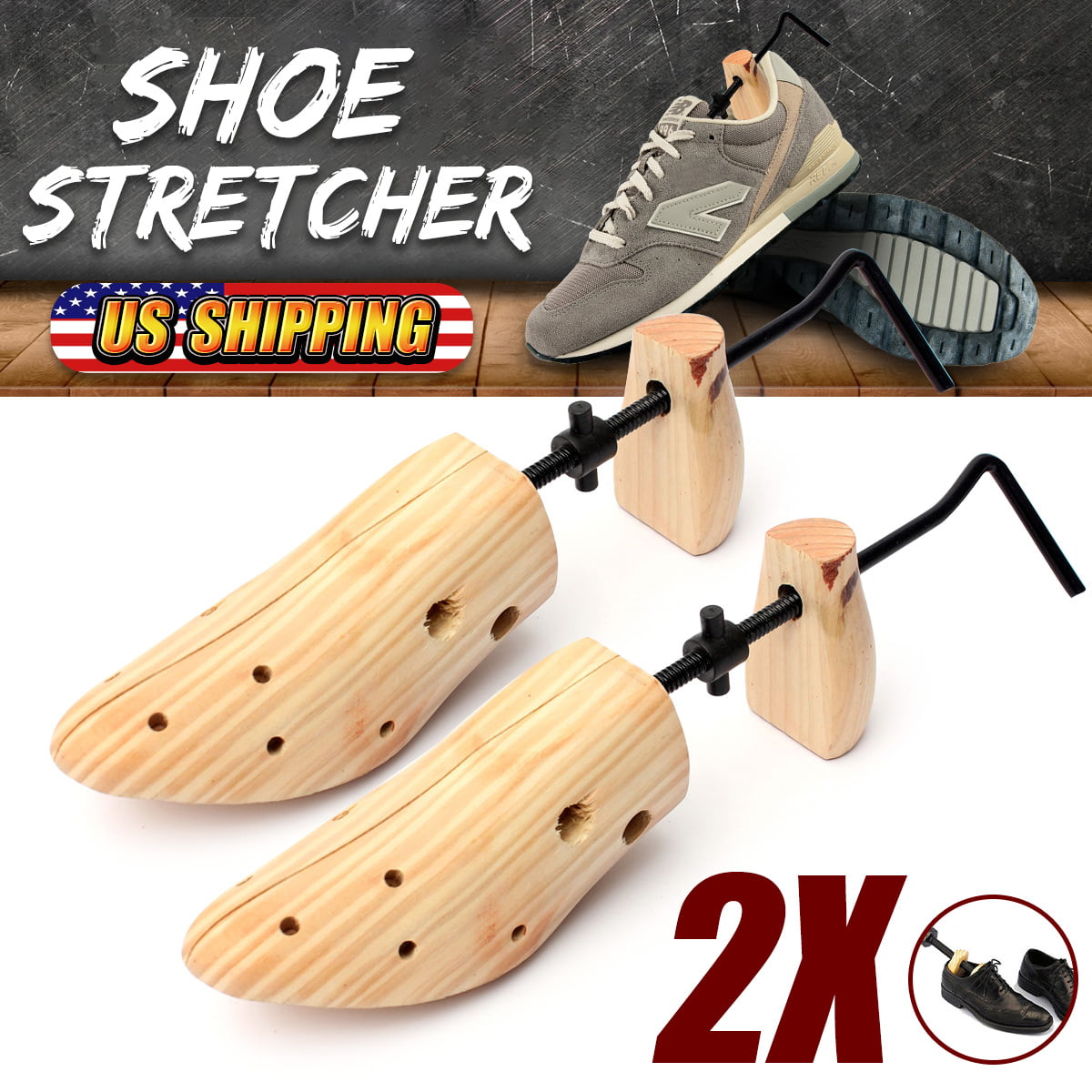 Width Durable Shoe Shaper for Men & Women Youmang a Pair of 2-way adjustable Flat Shoe Stretcher Polyurethane Plastic Shoe Tree Adjustable Length 