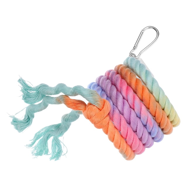 YSNOOWE 2Ud Percha Y De Cuerda Flexible Para Jaula De Loro Multicolor Con Giratorio