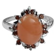thumbnail image 2 of Vintage Moonstone 925 Sterling Silver Cocktail Design Women Christmas Ring, 2 of 8